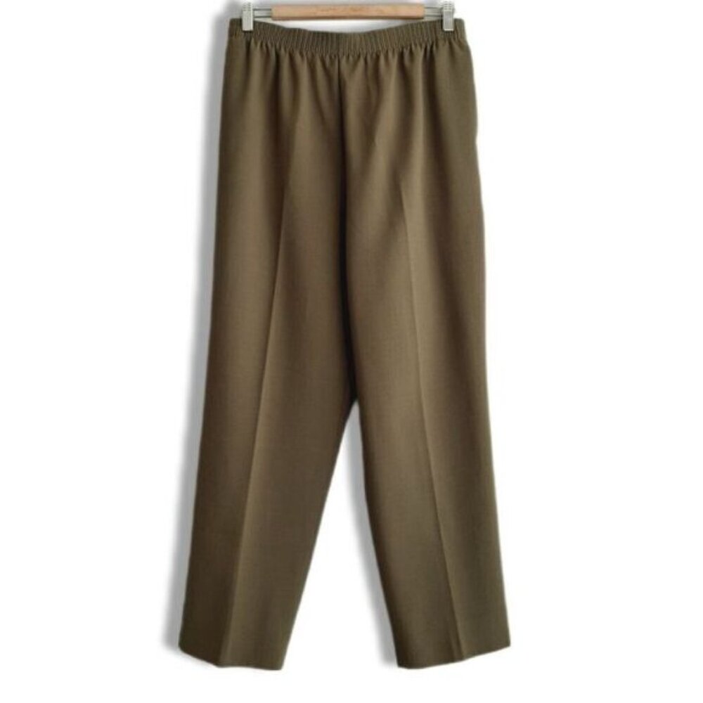 ALIA by Nygard Classic Fit High Waist Pull-on Dress Pants Green Sz 12 Petite